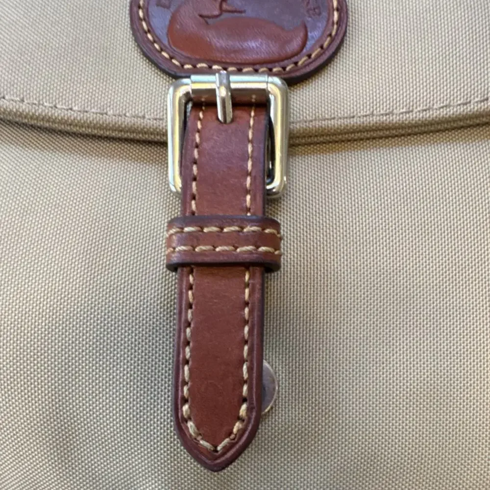 Dooney Bourke Nylon Flap Women's Backpack Khaki, Leather Adjustable Strap $139‎